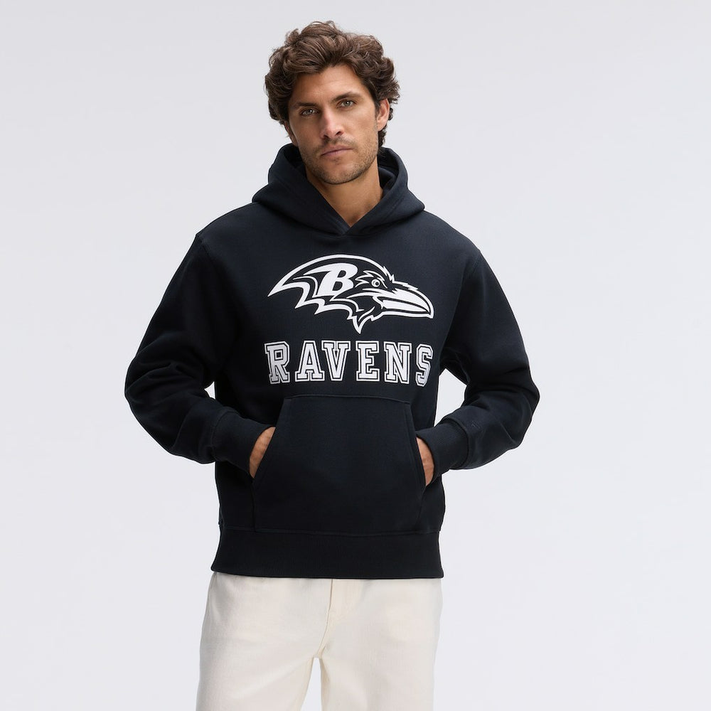 Baltimore Ravens IconicFleece Flocked Hoodie Black - Fanatics