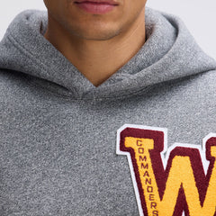 Washington Commanders IconicFleece Letterman Hoodie Athletic Heather Gray - Fanatics