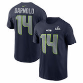Sam Darnold Seattle Seahawks Super Bowl LX Patch Name & Number T-Shirt College Navy - Nike