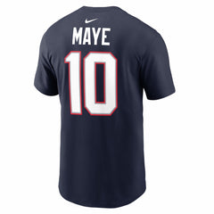 Drake Maye New England Patriots Super Bowl LX Patch Name & Number T-Shirt Navy - Nike