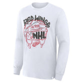 Detroit Red Wings - Fanatics Star Helmet Legacy Long Sleeve T-Shirt White