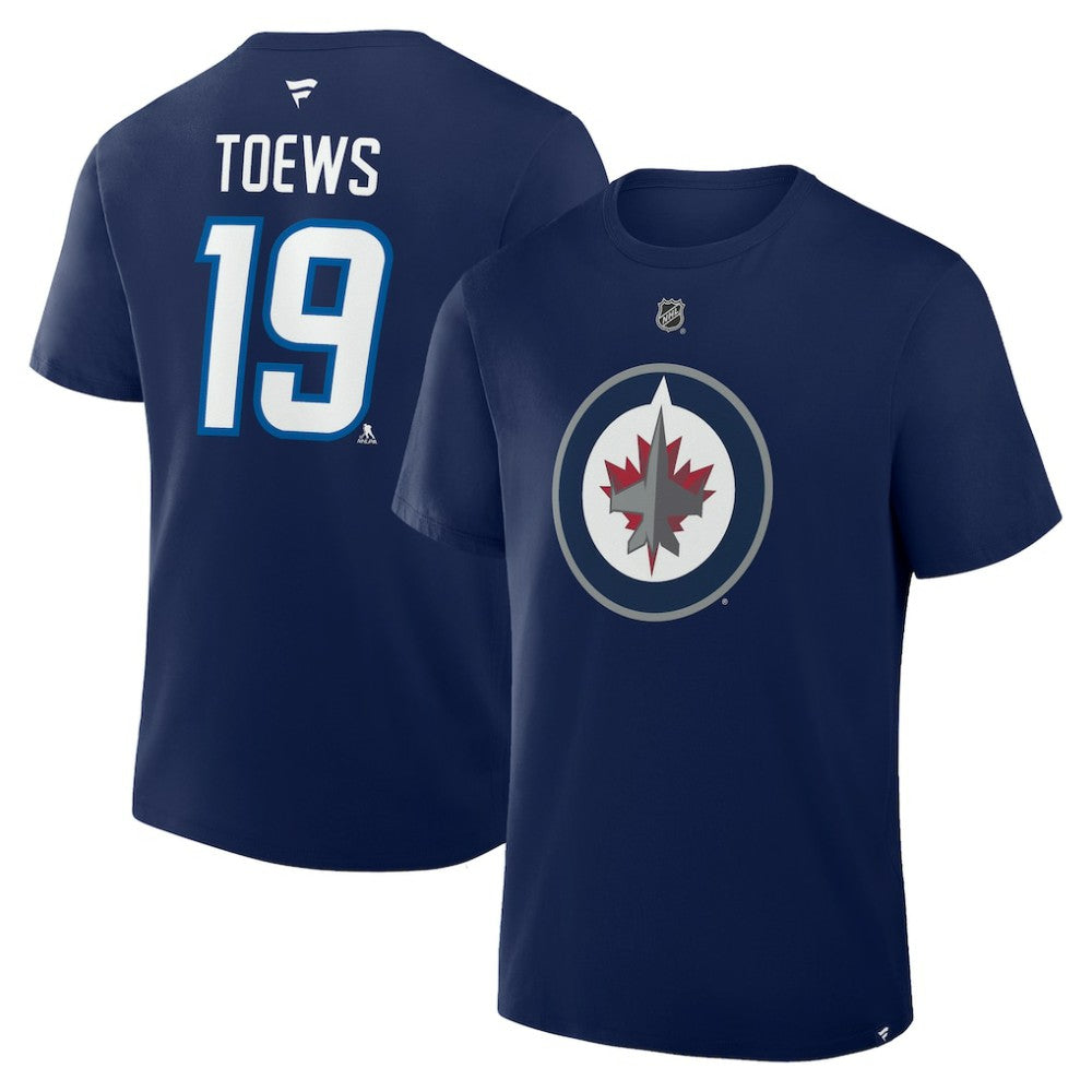 Jonathan Toews Winnipeg Jets - Fanatics Authentic Stack Name & Number T-Shirt Navy