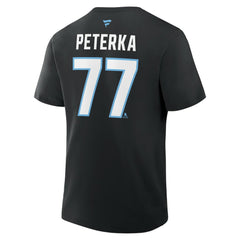 JJ Peterka Utah Mammoth - Fanatics Authentic Stack Name & Number T-Shirt Black