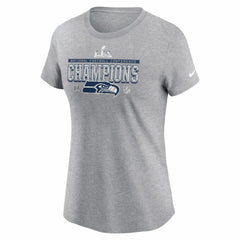 Seattle Seahawks Women's 2025 NFC Champions Locker Room Trophy Collection T-Shirt Heather Gray - Nike