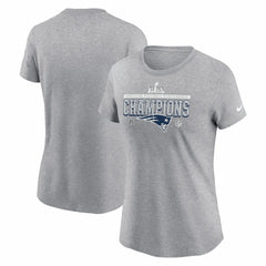 New England Patriots Women's 2025 AFC Champions Locker Room Trophy Collection T-Shirt Heather Gray - Nike