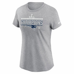 New England Patriots Women's 2025 AFC Champions Locker Room Trophy Collection T-Shirt Heather Gray - Nike