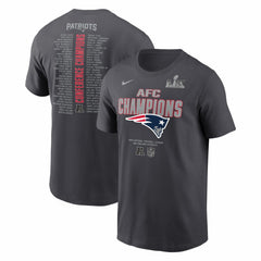 New England Patriots 2025 AFC Champions Roster T-Shirt Anthracite - Nike