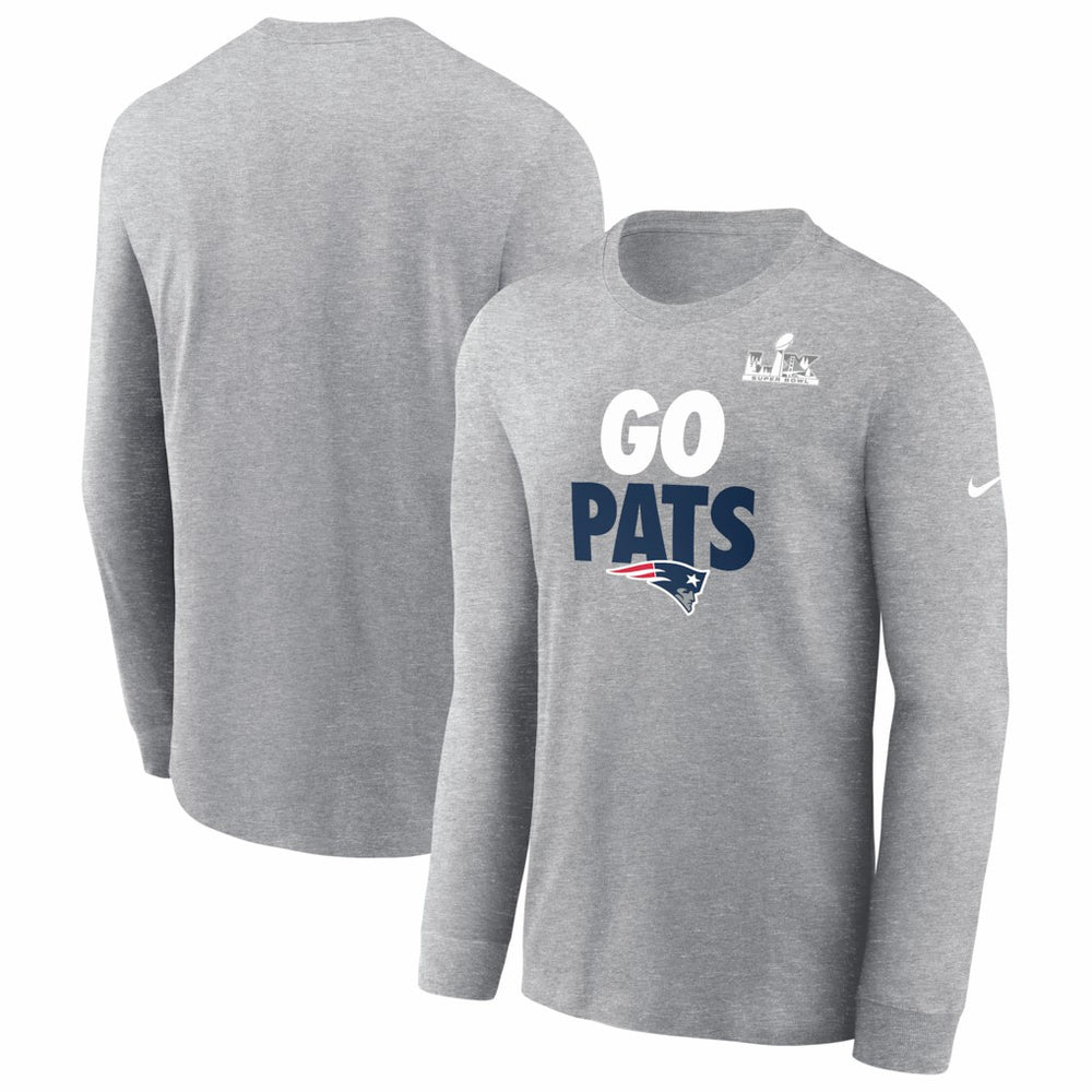 New England Patriots Super Bowl LX Fast As Fast Gets Long Sleeve T-Shirt Heather Gray - Nike