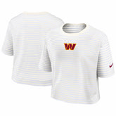 Washington Commanders Women's Striped Cropped T-Shirt Yellow/Cream - Nike