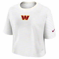 Washington Commanders Women's Striped Cropped T-Shirt Yellow/Cream - Nike