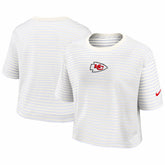 Kansas City Chiefs Women's Striped Cropped T-Shirt Yellow/Cream - Nike