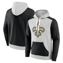 New Orleans Saints Big & Tall Team Fleece Pullover Hoodie Silver/Black - Fanatics