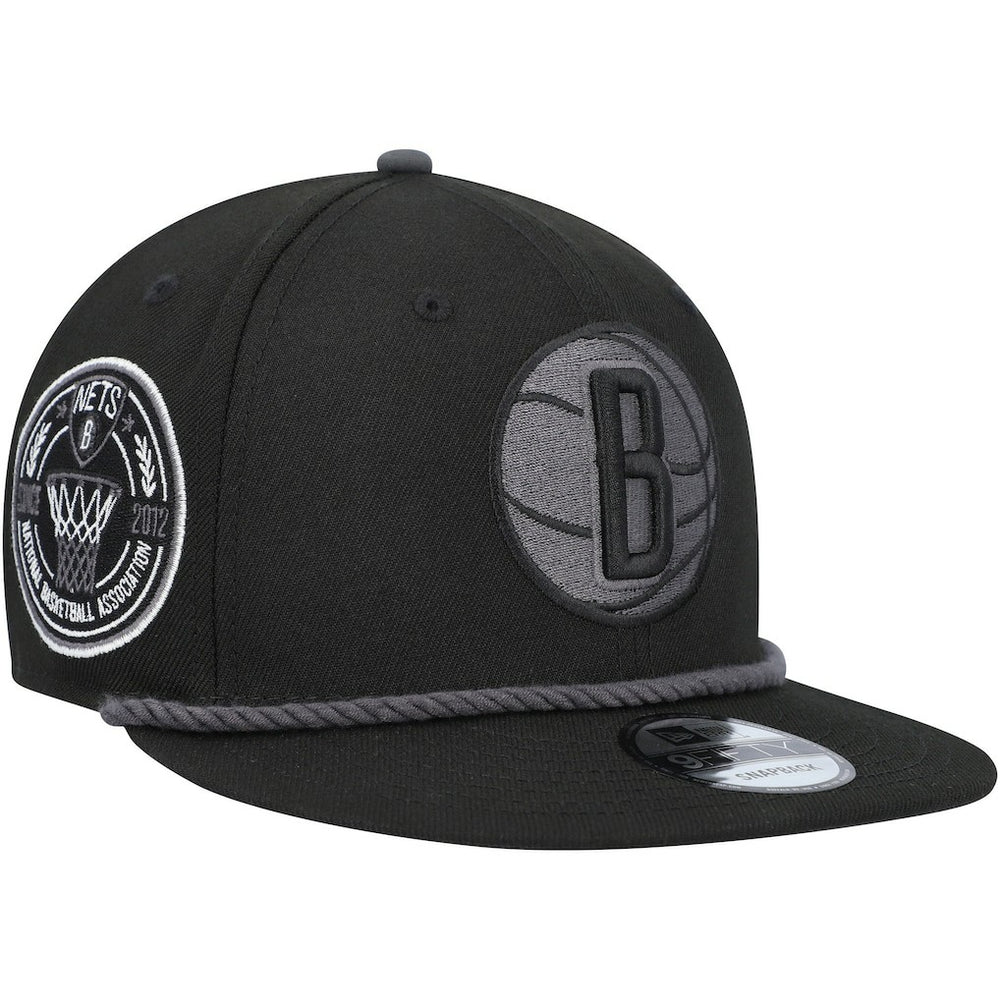 New Era - Brooklyn Nets Back Laurels 9FIFTY Snapback Hat - Black