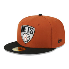 New Era - Brooklyn Nets Two-Tone 59FIFTY Fitted Hat - Rust/Black