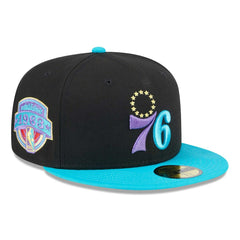 New Era - Philadelphia 76ers Arcade Scheme 59FIFTY Fitted Hat - Black/Turquoise