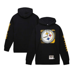 Pittsburgh Steelers Gridiron Classics Big Face 7.0 Pullover Hoodie Black - Mitchell & Ness