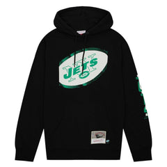 New York Jets Gridiron Classics Big Face 7.0 Pullover Hoodie Black - Mitchell & Ness