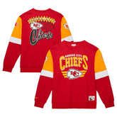 Kansas City Chiefs Gridiron Classics Allover 3.0 Pullover Sweatshirt Scarlet - Mitchell & Ness