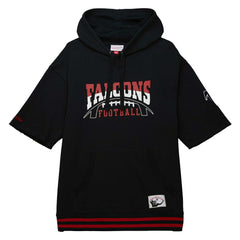 Atlanta Falcons Pre-Game Short Sleeve Pullover Hoodie Black - Mitchell & Ness