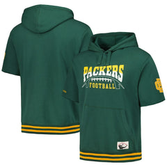 Green Bay Packers Pre-Game Short Sleeve Pullover Hoodie Green - Mitchell & Ness