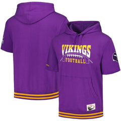 Minnesota Vikings Pre-Game Short Sleeve Pullover Hoodie Purple - Mitchell & Ness