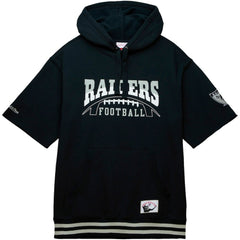 Las Vegas Raiders Pre-Game Short Sleeve Pullover Hoodie Black - Mitchell & Ness