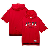 San Francisco 49ers Pre-Game Short Sleeve Pullover Hoodie Scarlet - Mitchell & Ness