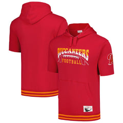 Tampa Bay Buccaneers Pre-Game Short Sleeve Pullover Hoodie Red - Mitchell & Ness