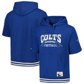 Indianapolis Colts Pre-Game Short Sleeve Pullover Hoodie Royal - Mitchell & Ness