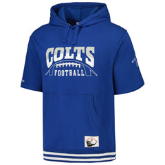 Indianapolis Colts Pre-Game Short Sleeve Pullover Hoodie Royal - Mitchell & Ness