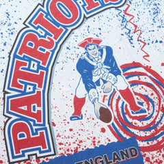 New England Patriots Team Burst Sublimated T-Shirt White - Mitchell & Ness
