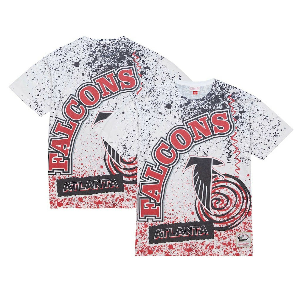 Atlanta Falcons Team Burst Sublimated T-Shirt White - Mitchell & Ness