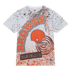 Cleveland Browns Team Burst Sublimated T-Shirt White - Mitchell & Ness