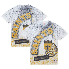 New Orleans Saints Team Burst Sublimated T-Shirt White - Mitchell & Ness
