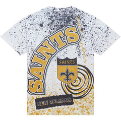 New Orleans Saints Team Burst Sublimated T-Shirt White - Mitchell & Ness