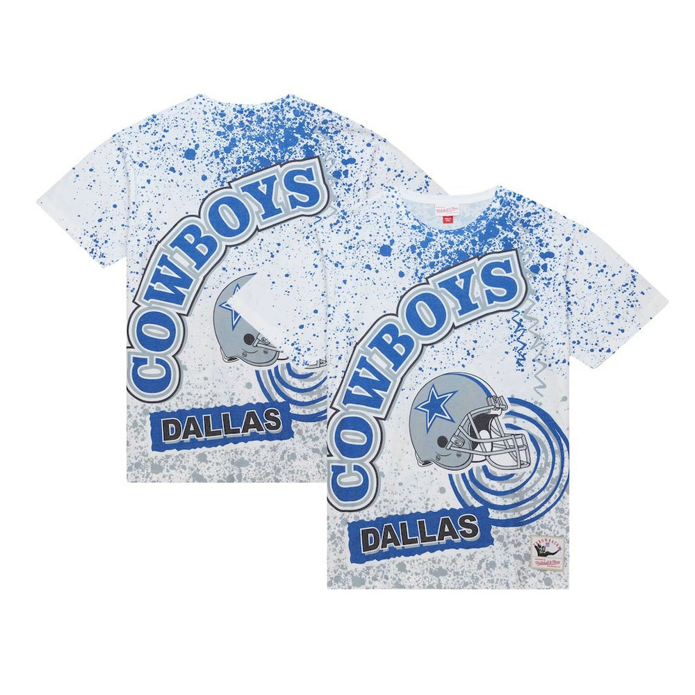 Dallas Cowboys Team Burst Sublimated T-Shirt White - Mitchell & Ness