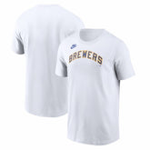 Milwaukee Brewers Nike Cooperstown Collection Wordmark T-Shirt On Sale