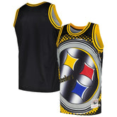Pittsburgh Steelers Big Face 7.0 Fashion Tank Top Black - Mitchell & Ness