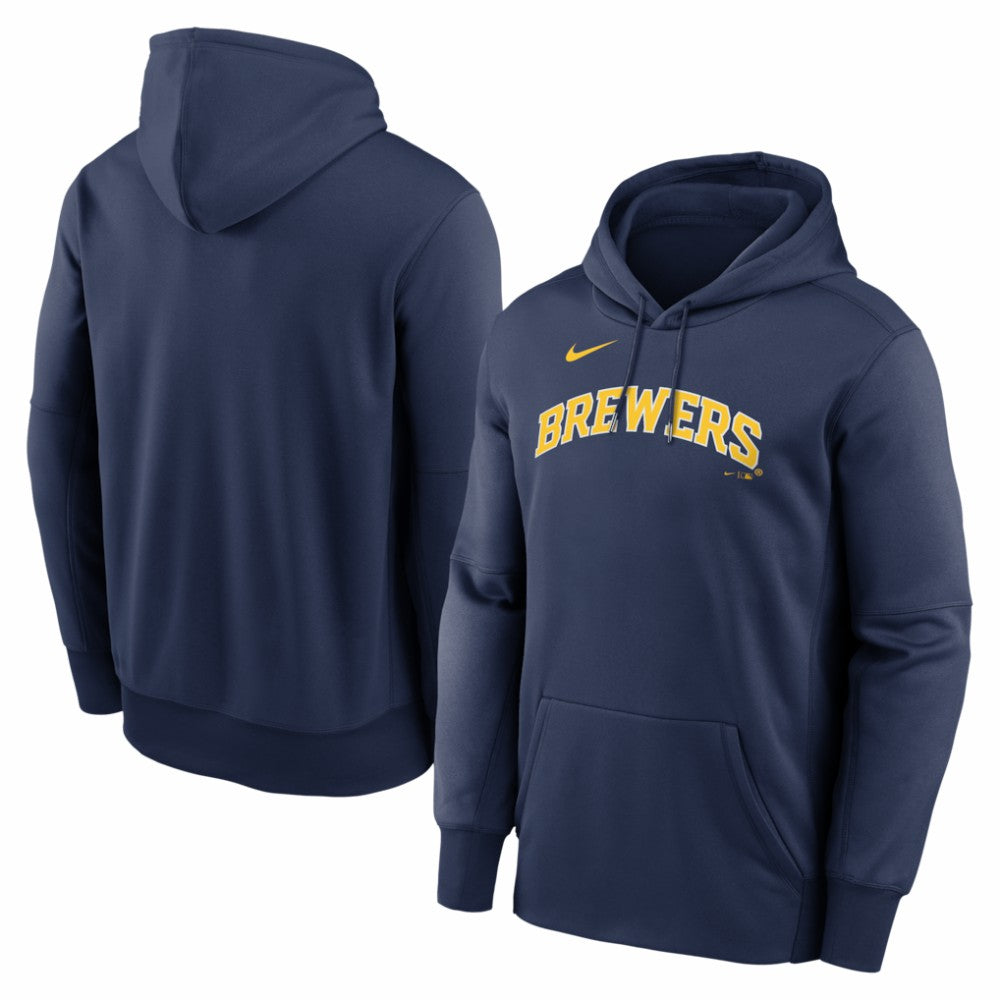 Milwaukee Brewers Nike Primary Wordmark Therma Hoodie On Sale