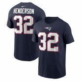 TreVeyon Henderson New England Patriots Name & Number T-Shirt Navy - Nike