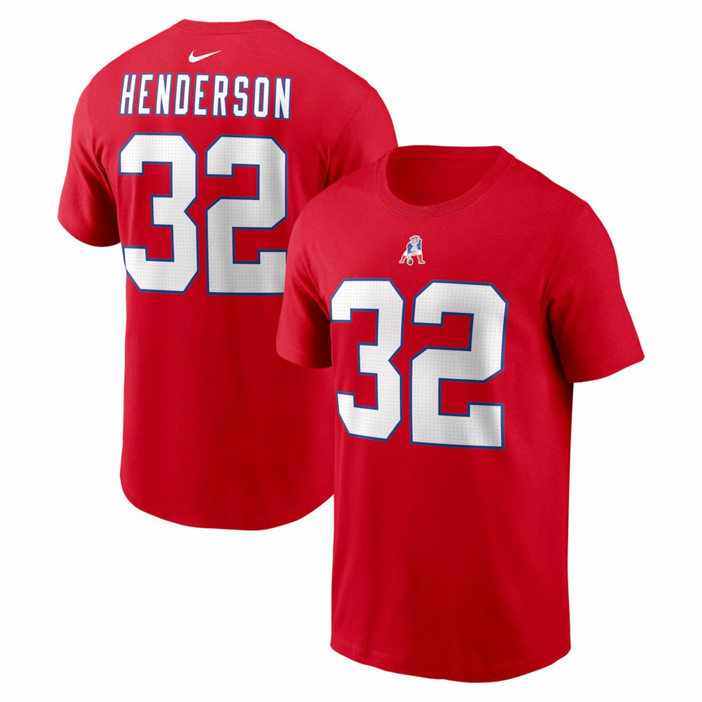 TreVeyon Henderson New England Patriots Name & Number T-Shirt Red - Nike
