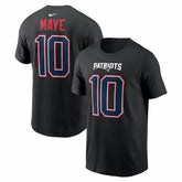 Drake Maye New England Patriots Carbon Name & Number T-Shirt Black - Nike
