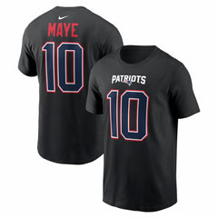 Drake Maye New England Patriots Carbon Name & Number T-Shirt Black - Nike