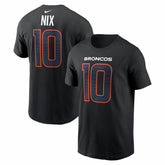 Bo Nix Denver Broncos Carbon Name & Number T-Shirt Black - Nike