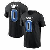 Jahmyr Gibbs Detroit Lions Carbon Name & Number T-Shirt Black - Nike