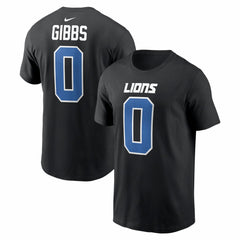Jahmyr Gibbs Detroit Lions Carbon Name & Number T-Shirt Black - Nike