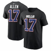 Josh Allen Buffalo Bills Carbon Name & Number T-Shirt Black - Nike