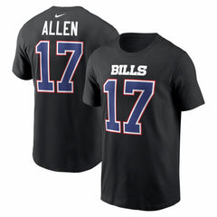 Josh Allen Buffalo Bills Carbon Name & Number T-Shirt Black - Nike