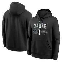 Seattle Seahawks Super Bowl LX Champions Locker Room Trophy Collection Fleece Hoodie Black - Nike