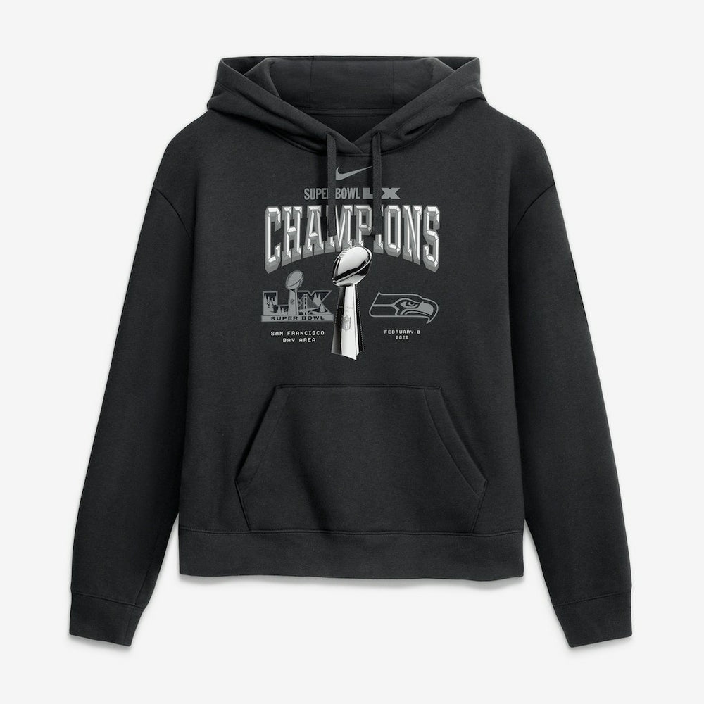 Seattle Seahawks Women's Super Bowl LX Champions Locker Room Trophy Collection Hoodie Black - Nike